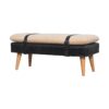 Bouclé Buffalo - Hide Leather Bench - Black - Image 6