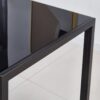 Dining Table With Metal Leg And Glass, Modern Space Saving Kitchen Table For Living Room Glass Table, Dining Table, Kitchen Table, Coffee Table - Black - Image 4