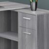 Computer Desk, Home Office, Corner, Storage Drawers, L Shape, Laptop, Contemporary & Modern - Gray - Image 2