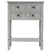 Narrow Console Table, Slim Sofa Table With Three Storage Drawers And Bottom Shelf For Living Room, Easy Assembly - Gray Wash - Image 8