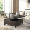 Ellis - Coffee Table Storage Ottoman - Distressed Brown - Image 10