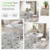 Topmax - 5 Piece Rustic Extendable Dining Table Set Round Trestle Table And 4 Cross Back Dining Chairs For Kitchen, Dining Room - Gray - Image 4