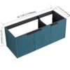 Contemporary Wall Mounted Bathroom Vanity With 3 Soft Close Doors - Lake Blue - Image 3