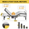 Ergonomic Twin Long Size Adjustable Bed With Zero Gravity Base - Gray - Image 4