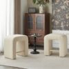 Boucle Stool (Set of 2), Dining Chairs For Home Kitchen Island - Cream - Image 2