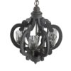 Farmhouse Chandelier, 6 Light Wood Chandelier Pendant Light Fixture With Adjustable Chain For Dining Room Living Room Entryway, Bulb Not Included - Gray - Image 6