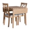 3 Piece Kitchen Dining Set With Drop Leaf Dining Table And 2 Dining Upholstered Chairs, Dining Room Set For Small Places - Natural - Image 8