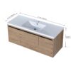 Modern Floating Bathroom Vanity Cabinet With Resin Sink Soft Close Doors And Drawer - Imitative Oak - Image 5