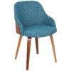 Bacci - Mid-Century Modern Dining / Chair (Set of 2) - Walnut / Teal - Image 2