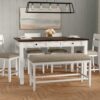 Velvety - 6 Piece Gathering Dining Set - Brown / White - Image 7