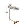 C-Shaped Side Table, Small Sofa Table For Cough, Bedroom - White / Gold - Image 11