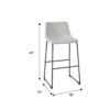 Industrial Faux Leather Bar Stools (Set of 2) - Gray - Image 5