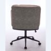 Oversize Seat Cirss Cross Chair With Wheels, Elegant Design Computer Chair, Adjustable Height 360 Degree Rolling Swivel Home Office Chair For Small Space, Dressing Room, Living Room - Pink / Gray - Image 15