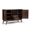 Draper - Mid Century Sideboard Buffet And Wine Rack - Medium Auburn Brown - Image 9