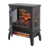 18 Inch 3D Flame Electric Infrared Quartz Fireplace Stove With Remote Control - Black - Image 8