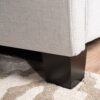 Twilight Fully Upholstered Fabric Wingback Queen Bed - Ivory - Image 3