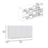 Wall Cabinet Four Doors, With Two Internal Shelves And Internal Plate And Glass Organizer - White - Image 6