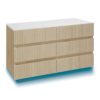 Fluted 6 Drawers Dresser, Double Dresser Chest Of Drawers, Modern Chest Of Drawers With LED, Drawer Organizer For Bedroom, Living Room, Hallway - Natural - Image 7