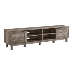 Rustic Barndoor Open-Storage TV Stand For TVs Up To 80" - Gray Wash