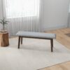 Carlos-Upholstered Solid Wood Bench - Gray - Image 6
