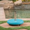 Stylish Round Wheelie - Umbrella Base With Stainless Steel Holder - Teal Concrete - Image 4