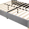Queen Upholstered Platform Bed, 2 Outlets And USB Charging Ports On Both Sides, 2 Bedside Pillows, Storage Shelves - Gray - Image 6