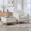 Oversized Swivel Barrel Accent Chair And Ottoman Set With Storage - Ivory - Image 7