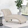 Chaise Lounge With Button Tufted Diamon Stitch - Beige - Image 3