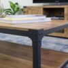 Modern Industrial Coffee Table With Lower Shelf - Barnwood - Image 5