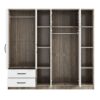 6 Door Wardrobe With Shelves And Drawers - Natural - Image 4