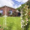 Metal Garden Arch Garden Arbor Trellis Climbing Plants Support Rose Arch Outdoor Arch - Cream White - Image 5