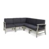 Perla - 5 Pieces Sofa Set - Dark Gray - Image 2