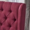 Modern Tufted Dining Chair (Set of 2) With High Back And Birch Wood Legs - Red - Image 4