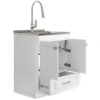 Lawrence - Laundry Cabinet & Faucet And Stainless Steel Sink - White - Image 2