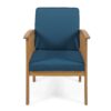 Casa Acacia Wood Club Chair (Set of 2) With Weather Resistant Cushions - Brown / Dark Teal - Image 6