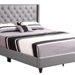 Queen Upholstered Bed - Gray