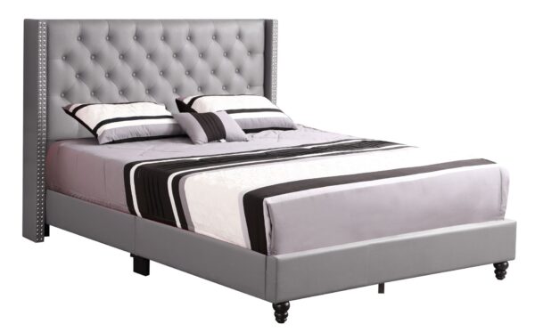 Queen Upholstered Bed - Gray