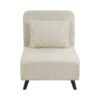 3 In 1 Foldable Linen Chaise Lounge With Adjustable Backrest Footrest & Detachable Pillow Convertible Chair Bed Accent Chair Small Space Sofa Bed For Living Room Bedroom And Office - Beige - Image 6