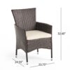 Clementine - Outdoor Wicker Dining Chairs Set With Water Resistant Cushions (Set of 2) - Brown Multi - Image 3