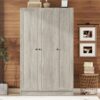 3 Door Shutter Wardrobe With Shelves - Gray - Image 13