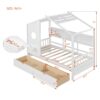 Twin Size House Bed With 2 Drawers, Kids Bed With Storage Shelf - White - Image 9