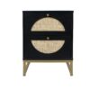 Allen - 2 Drawer Side Table, Display Rack For Bedroom And Living Room, Nightstand Side Table Bedroom Storage Drawer Bedside End Table - Black / Beige - Image 9