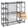 Open Style Wardrobe With Hanging Rails, Shelves And Drawers - Black - Image 11