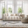 Alana - Tufted Sofa - Ivory / White - Image 2