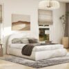 Archie Puffy Grounded - Queen Upholstered Platform Bed - Almond White - Image 10