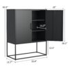 Heavy Duty Metal Buffet Sideboard Modern Steel Storage Cabinet With 2 Shelves, Free Standing Accent Cabinet With Magnetic Doors For Bedroom, Kitchen, And Home Office, Anti-Tip Design - Black - Image 11