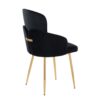Dahlia - Contemporary Dining Chair (Set of 2) - Gold / Black / Gold - Image 4