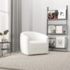 Elise - Mid-Century Modern Swivel Chair - White - Image 9