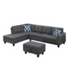 Alger - 98" Wide Left Hand Facing Sofa & Chaise With Ottoman - Dark Gray - Image 5