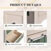 Bathroom Vanity With Ceramic Sink, Bathroom Vanity Cabinet With 2 Drawers, Wooden Bathroom Sink Cabinet - Beige / Green - Image 6